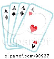 Poster, Art Print Of Four Ace Playing Cards Four Of A Kind