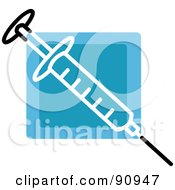 Royalty Free RF Clipart Illustration Of A Blue Syringe App Icon