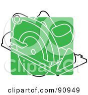 Poster, Art Print Of Green Circular Saw App Icon