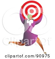 Poster, Art Print Of Successful Businesswoman Carrying A Target