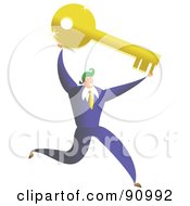 Poster, Art Print Of Successful Businessman Carrying A Key