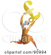 Royalty Free RF Clipart Illustration Of A Successful Businesswoman Carrying A Pound Symbol by Prawny