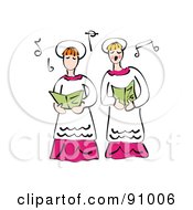 Two Church Ladies Singing In The Choir