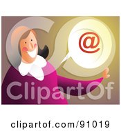 Royalty Free RF Clipart Illustration Of A Businesswoman With An Arobase Balloon by Prawny