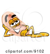 Clipart Picture Of An Ear Mascot Cartoon Character Resting His Head On His Hand by Toons4Biz