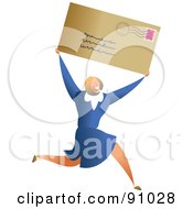 Poster, Art Print Of Successful Businesswoman Carrying A Letter