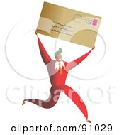 Poster, Art Print Of Successful Businessman Carrying A Letter