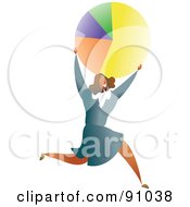 Poster, Art Print Of Successful Businesswoman Carrying A Pie Chart