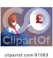 Royalty Free RF Clipart Illustration Of A Businessman With A Pound Balloon