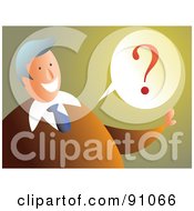 Royalty Free RF Clipart Illustration Of A Businessman With A Question Balloon