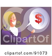 Royalty Free RF Clipart Illustration Of A Businesswoman With A Dollar Balloon