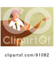 Royalty Free RF Clipart Illustration Of A Friendly Businessman Holding A Key by Prawny