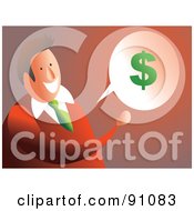 Royalty Free RF Clipart Illustration Of A Businessman With A Dollar Balloon