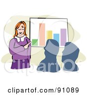 Poster, Art Print Of Businesswoman Discussing Financial Stats In A Meeting