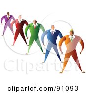 Poster, Art Print Of Diverse Team Of Businessmen In Colorful Suits