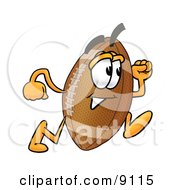 Poster, Art Print Of Football Mascot Cartoon Character Running