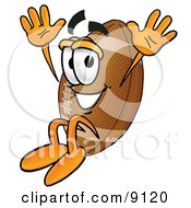 Poster, Art Print Of Football Mascot Cartoon Character Jumping