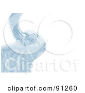 Blue Spiral Patterned Rippling Wave Around White Text Space