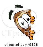 Clipart Picture Of A Football Mascot Cartoon Character Peeking Over A Surface