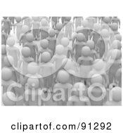 Royalty Free RF Clipart Illustration Of A Crowd Of Identical 3d Blanco People