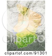 Poster, Art Print Of Shaded Relief Map Of Chad