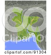 Poster, Art Print Of Shaded Relief Map Of Bangladesh