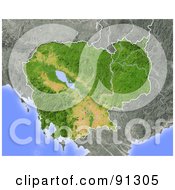 Royalty Free RF Clipart Illustration Of A Shaded Relief Map Of Cambodia