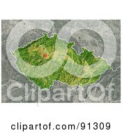 Poster, Art Print Of Shaded Relief Map Of Czech Republic
