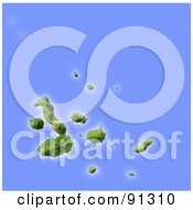 Royalty Free RF Clipart Illustration Of A Shaded Relief Map Of Galapagos