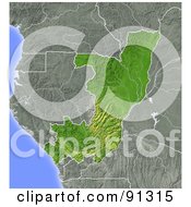 Poster, Art Print Of Shaded Relief Map Of Congo