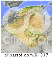 Shaded Relief Map Of Algeria