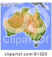 Poster, Art Print Of Shaded Relief Map Of Australia