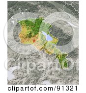 Royalty Free RF Clipart Illustration Of A Shaded Relief Map Of Armenia