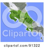 Royalty Free RF Clipart Illustration Of A Shaded Relief Map Of Costa Rica by Michael Schmeling