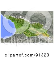 Poster, Art Print Of Shaded Relief Map Of Georgia Republic