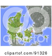 Royalty Free RF Clipart Illustration Of A Shaded Relief Map Of Denmark