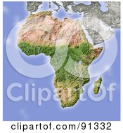 Shaded Relief Map Of Africa