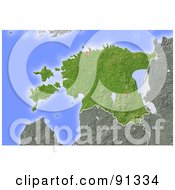 Poster, Art Print Of Shaded Relief Map Of Estonia
