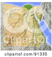 Shaded Relief Map Of Egypt
