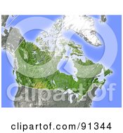Poster, Art Print Of Shaded Relief Map Of Canada