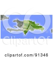 Poster, Art Print Of Shaded Relief Map Of Dominican Republic