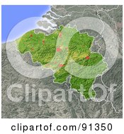 Poster, Art Print Of Shaded Relief Map Of Belgium