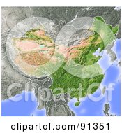 Poster, Art Print Of Shaded Relief Map Of China
