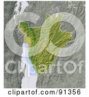 Royalty Free RF Clipart Illustration Of A Shaded Relief Map Of Burundi