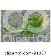 Poster, Art Print Of Shaded Relief Map Of Austria