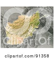 Poster, Art Print Of Shaded Relief Map Of Afghanistan