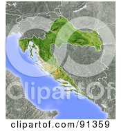 Poster, Art Print Of Shaded Relief Map Of Croatia