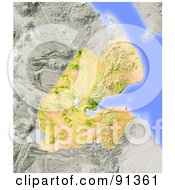 Poster, Art Print Of Shaded Relief Map Of Djibouti