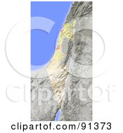Royalty Free RF Clipart Illustration Of A Shaded Relief Map Of Israel by Michael Schmeling #COLLC91373-0128
