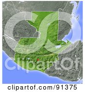 Poster, Art Print Of Shaded Relief Map Of Guatemala